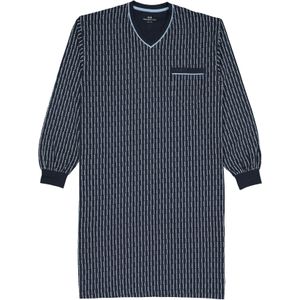 Gotzburg heren nachthemd, blauw met lichtblauw en wit dessin -  Maat: XXL
