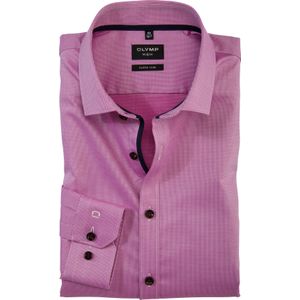 OLYMP No. 6 Six super slim fit overhemd, dobby, fuchsia