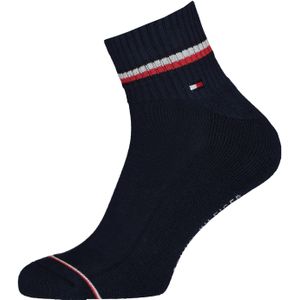 Tommy Hilfiger Iconic Quarter Socks (2-pack), heren sneaker sportsokken katoen, donkerblauw