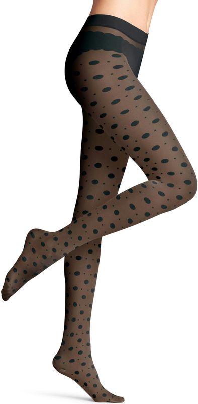 FALKE - Snow Dot - Panty - Transparant - 25 DEN - Zwart