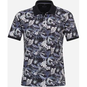 CASA MODA comfort fit heren polo, blauw dessin