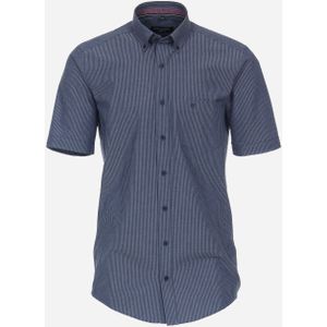 CASA MODA Sport casual fit overhemd, korte mouw, seersucker, blauw gestreept 43/44