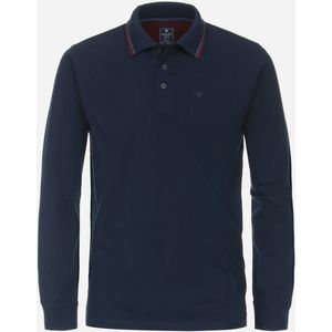 Redmond heren sweatshirt sweatstof, polo kraag, blauw dessin (middeldik) -  Maat: L