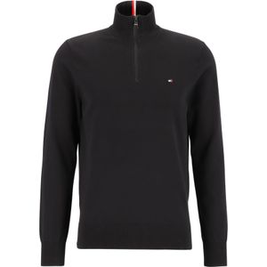 Tommy Hilfiger schipperstrui katoen, 1985 zip mock, zwart (Black)