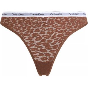 Calvin Klein dames high leg thong (1-pack), string, bruin -  Maat: L