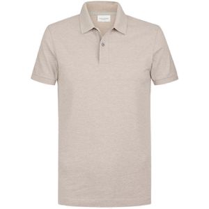 Profuomo slim fit heren polo, beige -  Maat: XL