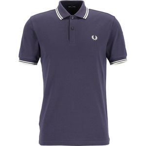 Fred Perry M3600 polo twin tipped shirt, heren polo, Dark Graphite / Snow White / Ecru -  Maat: S