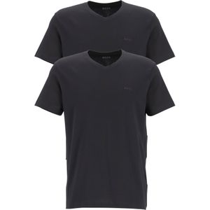 HUGO BOSS Comfort T-shirts relaxed fit (2-pack), heren T-shirts V-hals, zwart -  Maat: S