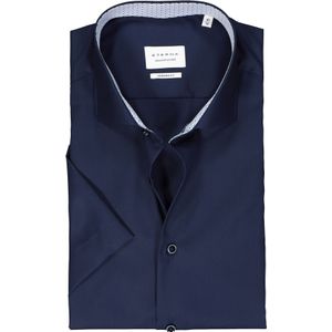 ETERNA - Modern Fit - Overhemd - Donkerblauw - Korte Mouw - Popeline