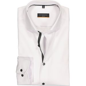 ETERNA slim fit overhemd, niet doorschijnend twill, wit (zwart contrast) 41