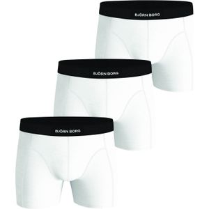 Bjorn Borg Cotton Stretch boxers, heren boxers normale lengte (3-pack), wit -  Maat: M