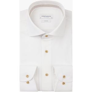 Profuomo slim fit heren overhemd, dobby, wit