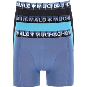 Muchachomalo heren boxershorts (3-pack), heren boxers normale lengte Solid, zwart, turquoise, blauw