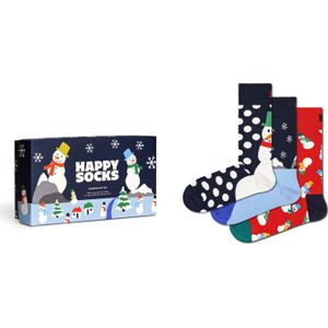 Happy Socks Snowman Socks Gift Set (3-pack), unisex sokken in cadeauverpakking - Unisex - Maat: 36-40