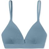 SCHIESSER - Pure Rib - Bh - Blauwgrijs - Dames - Biologisch Katoen - Verwijderbare Pads