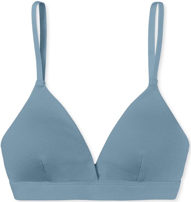 SCHIESSER - Pure Rib - Bh - Blauwgrijs - Dames - Biologisch Katoen - Verwijderbare Pads