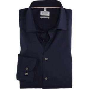 OLYMP Level 5 body fit overhemd, popeline, marineblauw