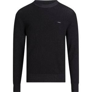 Calvin Klein heren pullover katoenmengsel, Two Tone Texture Sweater, zwart -  Maat: L
