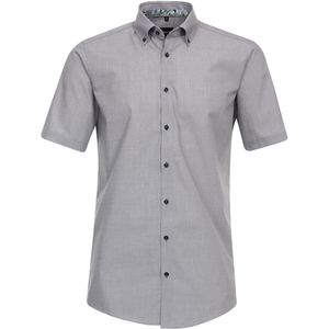 VENTI modern fit overhemd, korte mouw, fil a fil, blauw