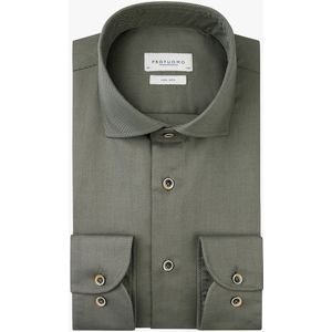 Profuomo slim fit heren overhemd, twill, groen