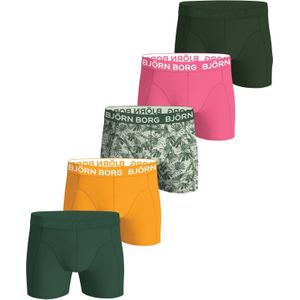 Bjorn Borg - Cotton Stretch - Boxershorts - Groen, Roze, Print, Oranje - 5-Pack