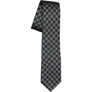 ETERNA smalle stropdas, zwart met grijs dessin -  Maat: One size