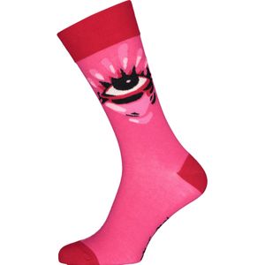 Spiri Socks Fire of live, unisex sokken, roze met rood -  Maat: 36-40