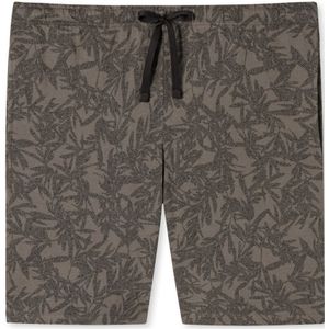 SCHIESSER Mix+Relax loungebroek kort, heren bermudashort biologisch katoen bladeren taupe