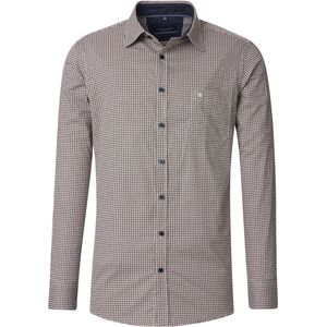 CASA MODA - Sport Comfort Fit Overhemd - Geel Dessin - Strijkvriendelijk