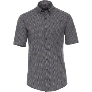 CASA MODA Sport casual fit overhemd, korte mouw, popeline, geel dessin