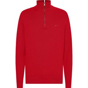 Tommy Hilfiger heren schipperstrui katoen, Pima Org Ctn Cashmere Zip Mock, warm oranje