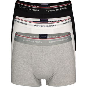 Tommy Hilfiger trunks (3-pack), heren boxers normale lengte, zwart, wit en grijs -  Maat: XXL