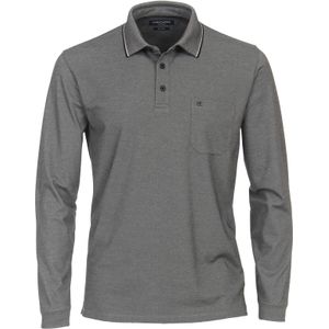 CASA MODA comfort fit polo lange mouw, grijs