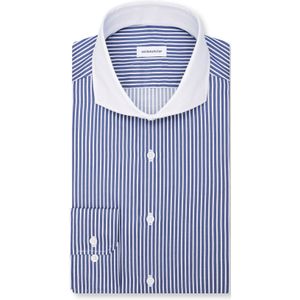 Seidensticker slim fit overhemd, popeline, blauw gestreept