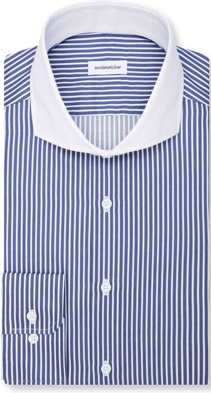 Seidensticker slim fit overhemd, popeline, blauw gestreept