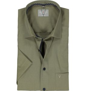 MARVELIS comfort fit overhemd, korte mouw, structuur, olijfgroen 48