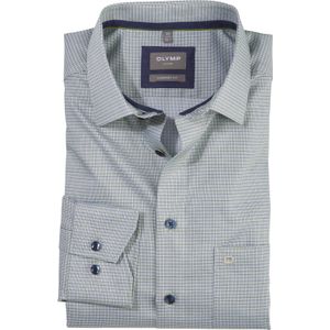 OLYMP Luxor comfort fit overhemd, popeline, limoen geruit