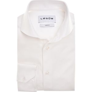 Ledub slim fit overhemd, jersey, wit
