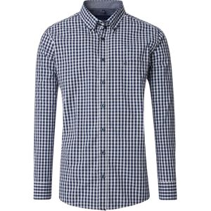 CASA MODA Sport comfort fit overhemd, popeline, donkerblauw met wit geruit