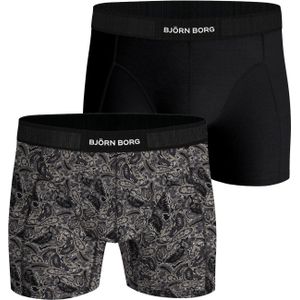Bjorn Borg Cotton Stretch boxers, heren boxers normale lengte (2-pack), zwart, print