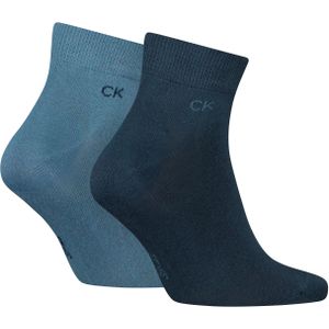 Calvin Klein Quarter (2-pack), heren hoge enkelsokken, blauw