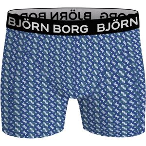 Bjorn Borg Cotton Stretch boxers, heren boxers normale lengte (1-pack), blauw dessin -  Maat: XS