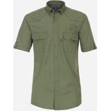 Redmond - Comfort Fit Overhemd - Groen - Korte Mouw - Popeline