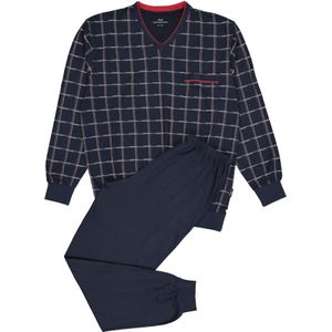 Gotzburg heren pyjama, blauw met rood en wit geruit -  Maat: 4XL