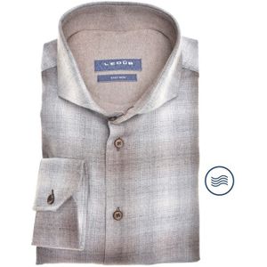 Ledub modern fit overhemd, middengrijs geruit