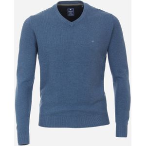 Redmond heren trui katoen, V-hals, blauw (middeldik)