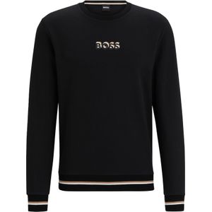 BOSS Iconic sweatshirt, heren lounge trui, zwart -  Maat: L