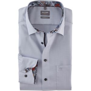 OLYMP comfort fit overhemd, structuur, zilvergrijs