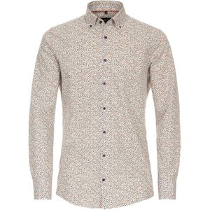 VENTI modern fit overhemd, popeline, oranje dessin
