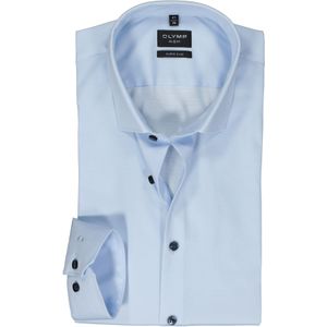 OLYMP No. 6 Six super slim fit overhemd, structuur, lichtblauw